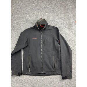 Mammut Softshell Jacket Mens Large Black Schoeller WB-400 Zip Pockets Hiking